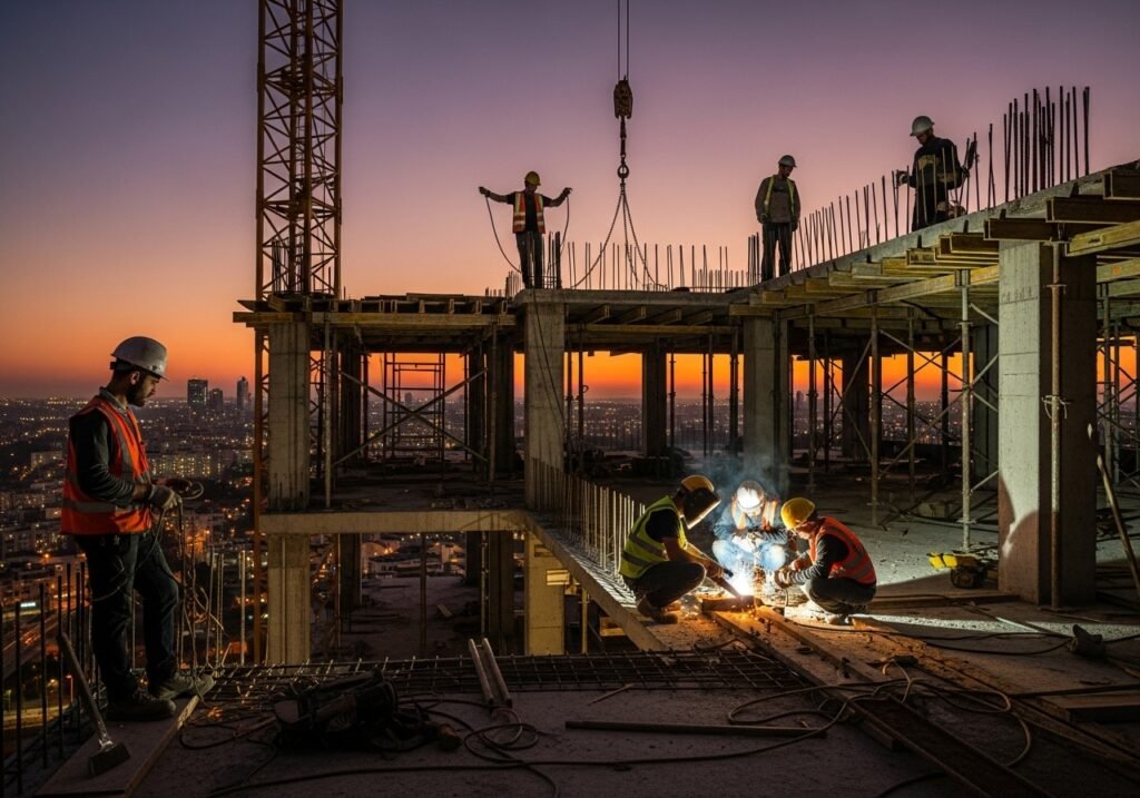 Pessoas trabalhando na construção civil em sorocaba